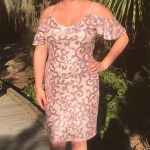 Sequin cocktail wedding guest dress